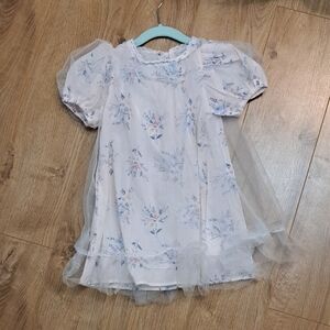 Floral Puff Sleeve Kids Dress